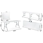 Zestaw cateringowy ogrodowy składany stół + 2 ławki 180 cm Plonos biały